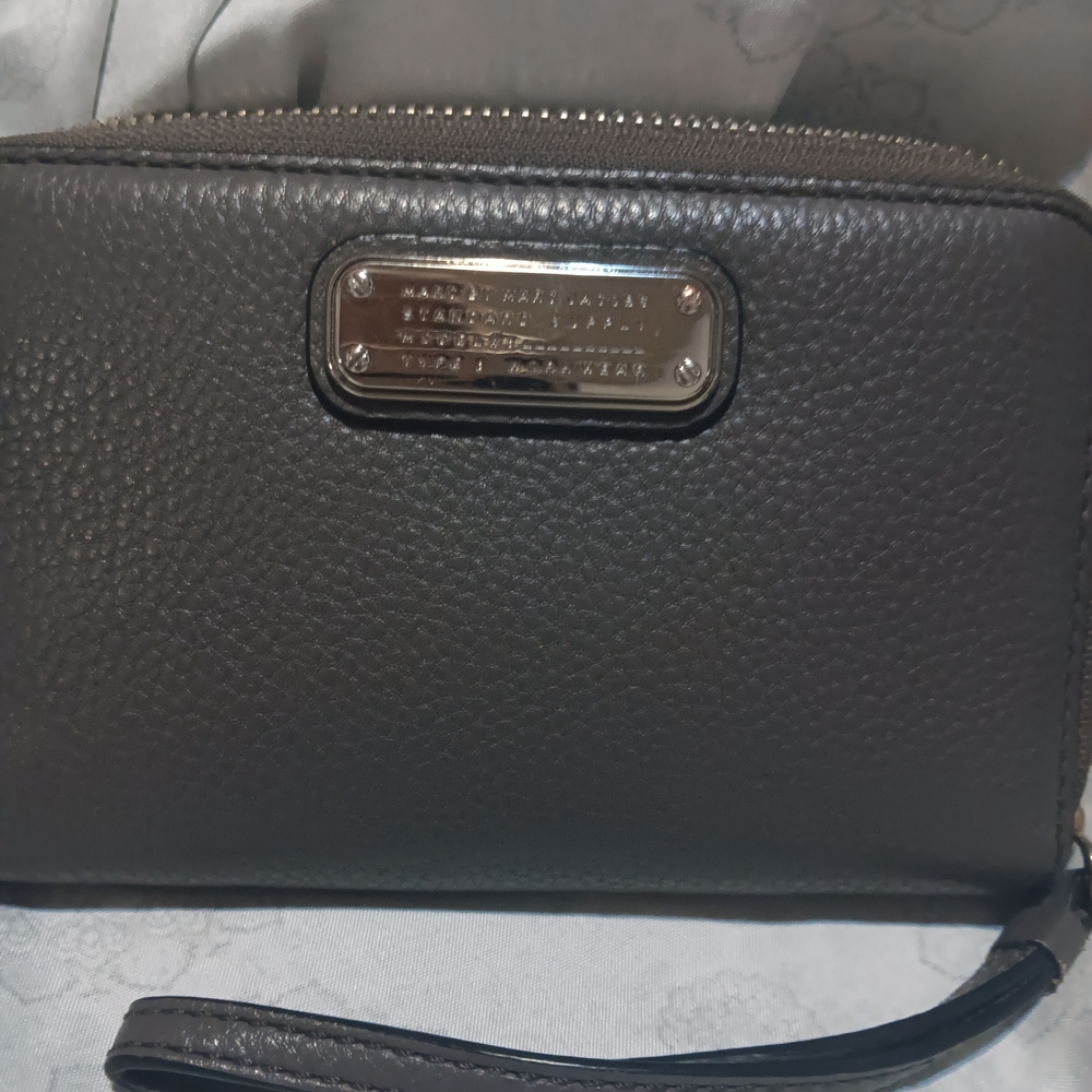 Marc by Marc Jacobs Charcoal Leather Wristlet